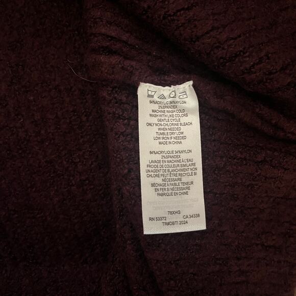 French Connection Knit Turtleneck Sweater Burgundy Size Small - Picture 6 of 7